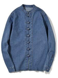 Chinese Style Denim Jacket - jeanspur