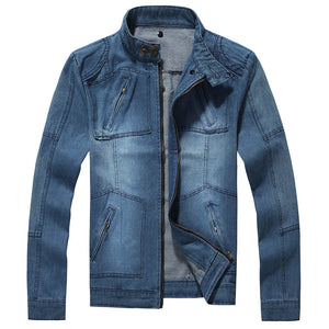 Stylish Hooded Long Sleeve Pocket Denim Men Jacket - jeanspur